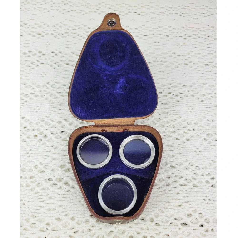 Vintage Chiyoko Minolta Camera Lens Set No.1 Leather Velvet Case Made in Japan